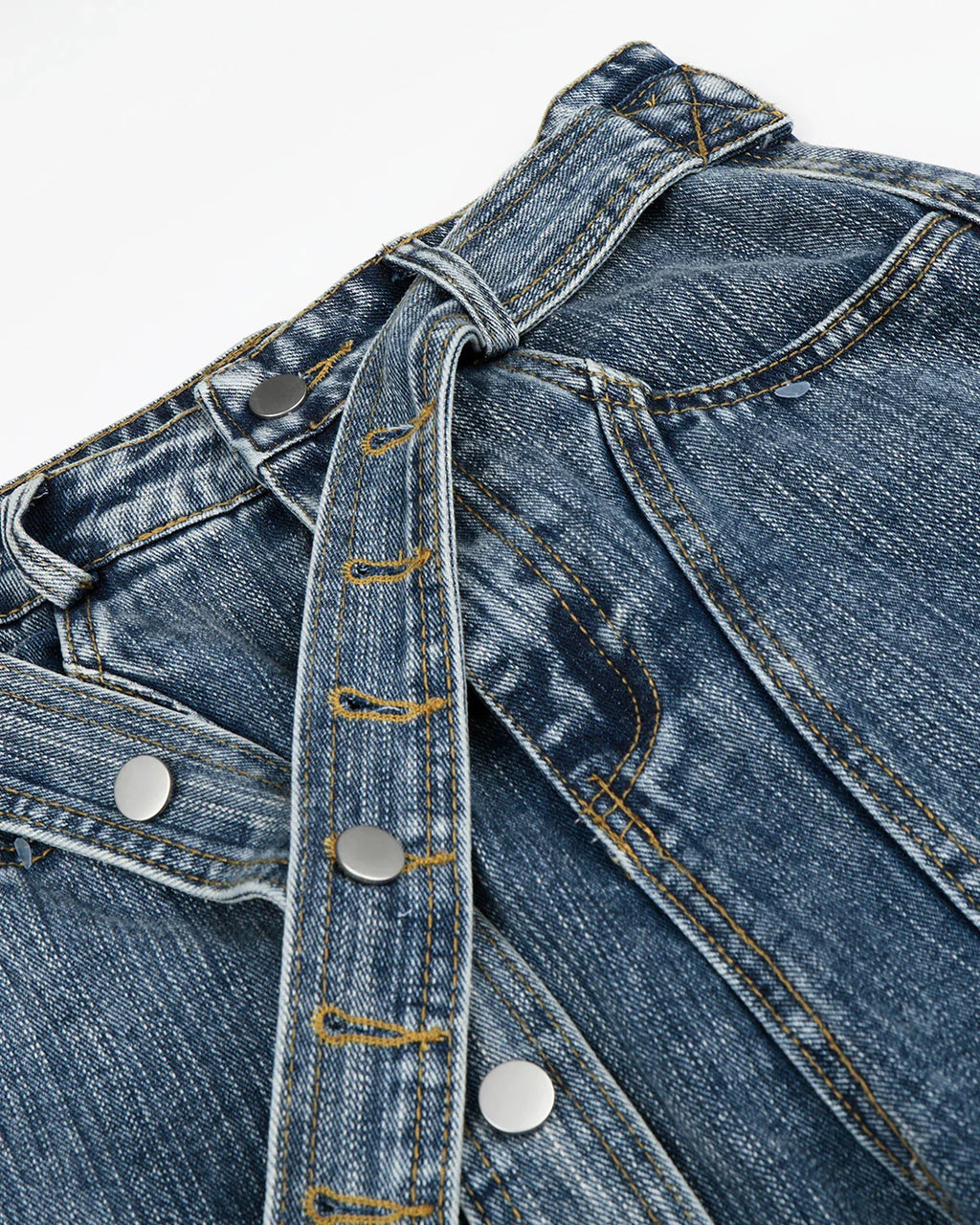 Belted Bamboo Weave Barrel Jeans | Inflation Streetwear
