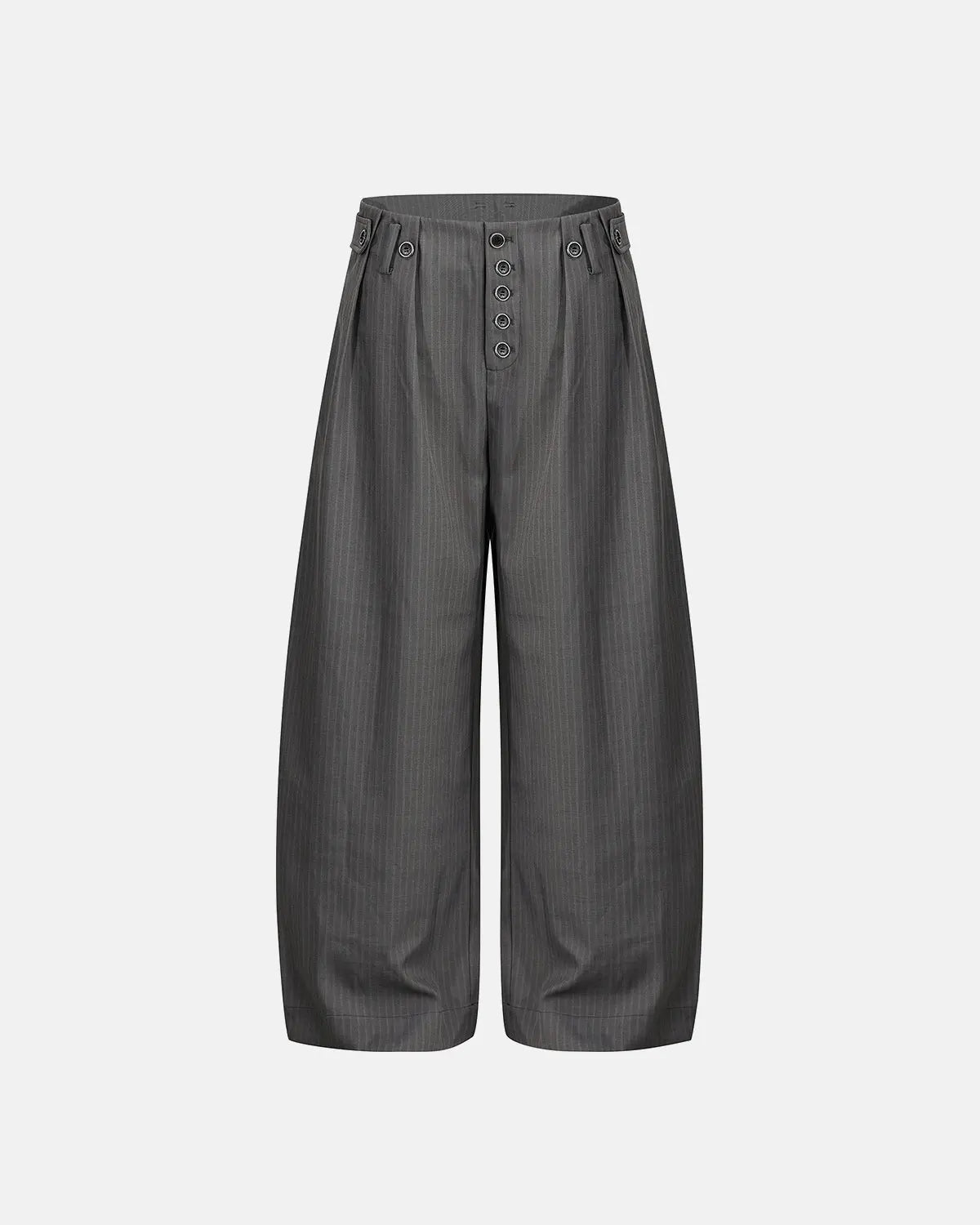 Pinstripe Buttons Barrel Suit Pants | Inflation Streetwear
