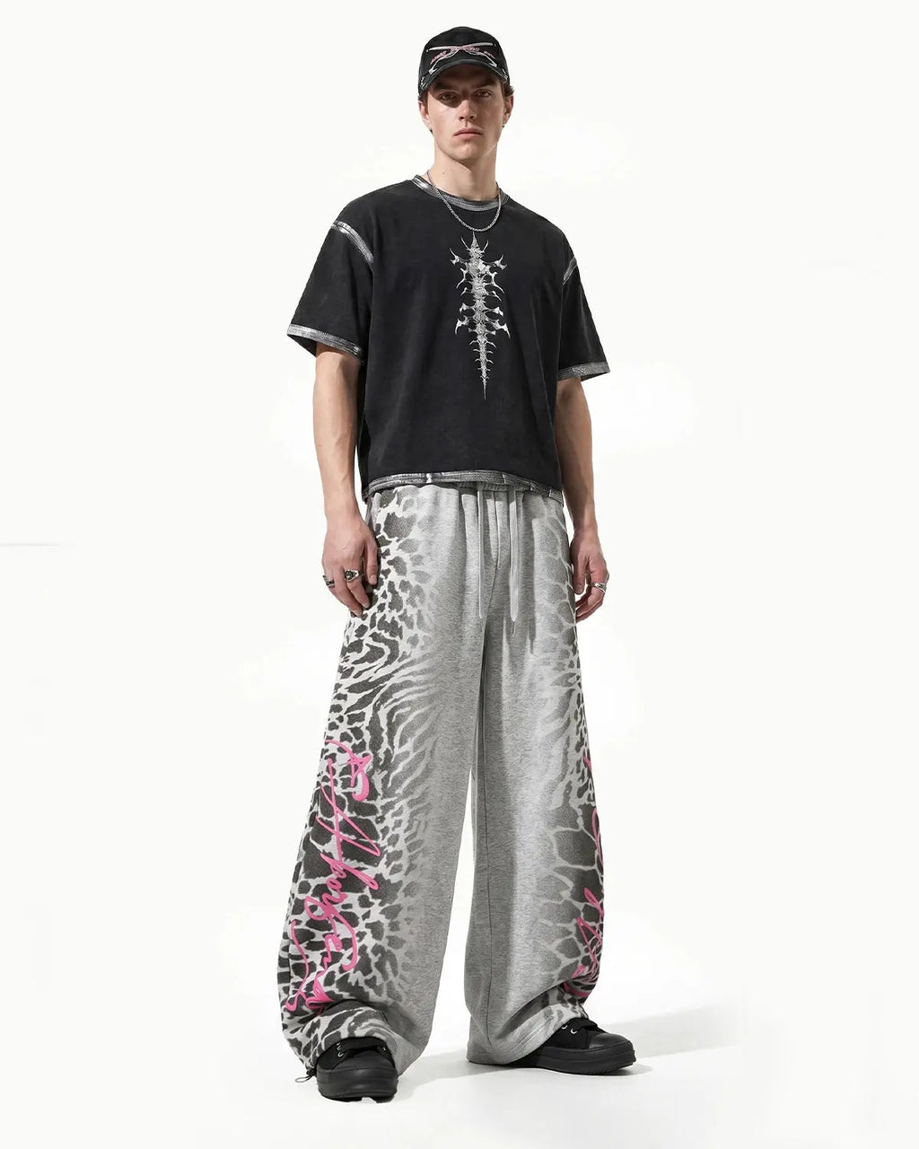 Leopard Graphic Barrel Sweatpants | Inflation Streetwear