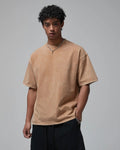 Mock Neck Wax Washed T-Shirt | Inflation Streetwear