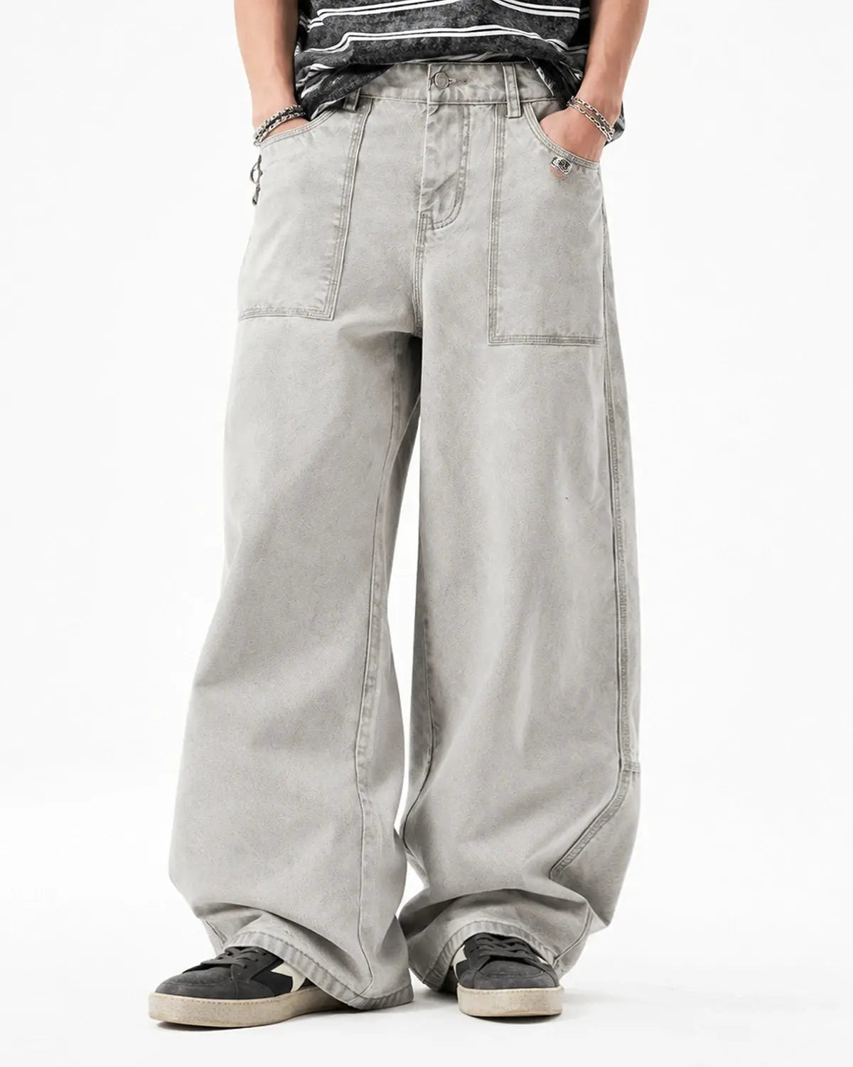 Deconstructed Distressed Barrel Jeans | Inflation Streetwear