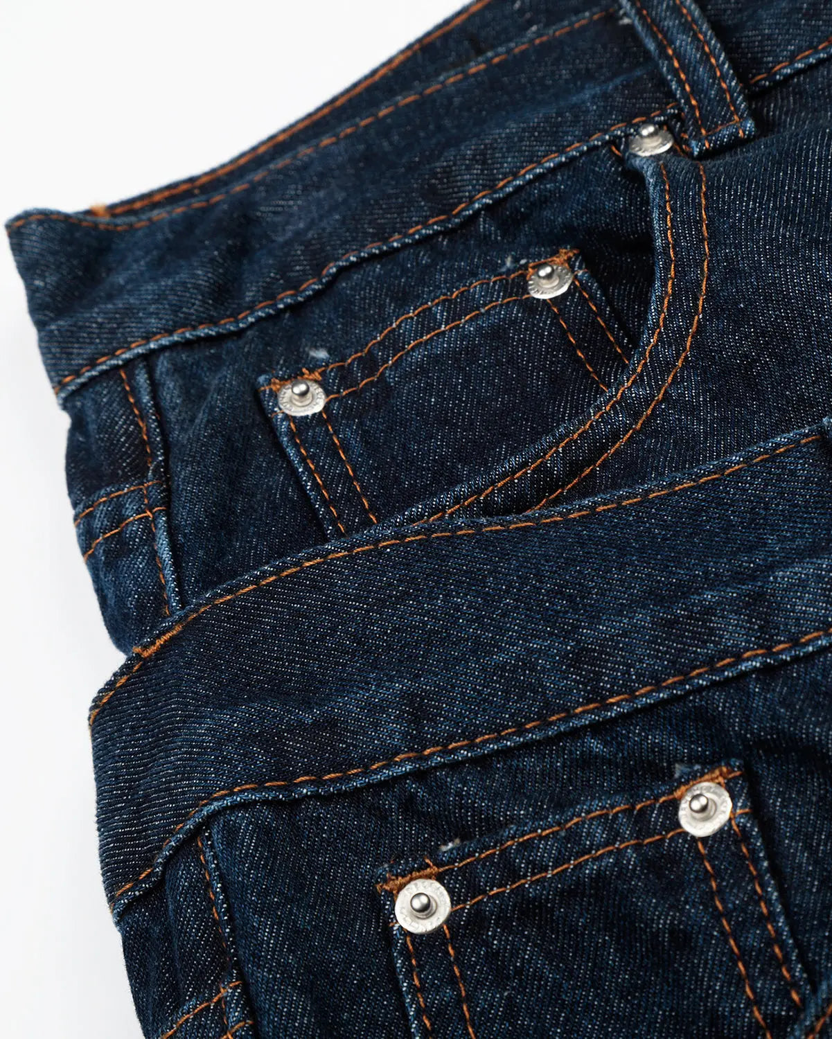 Double Waist Studded Denim Long Jorts | Inflation Streetwear