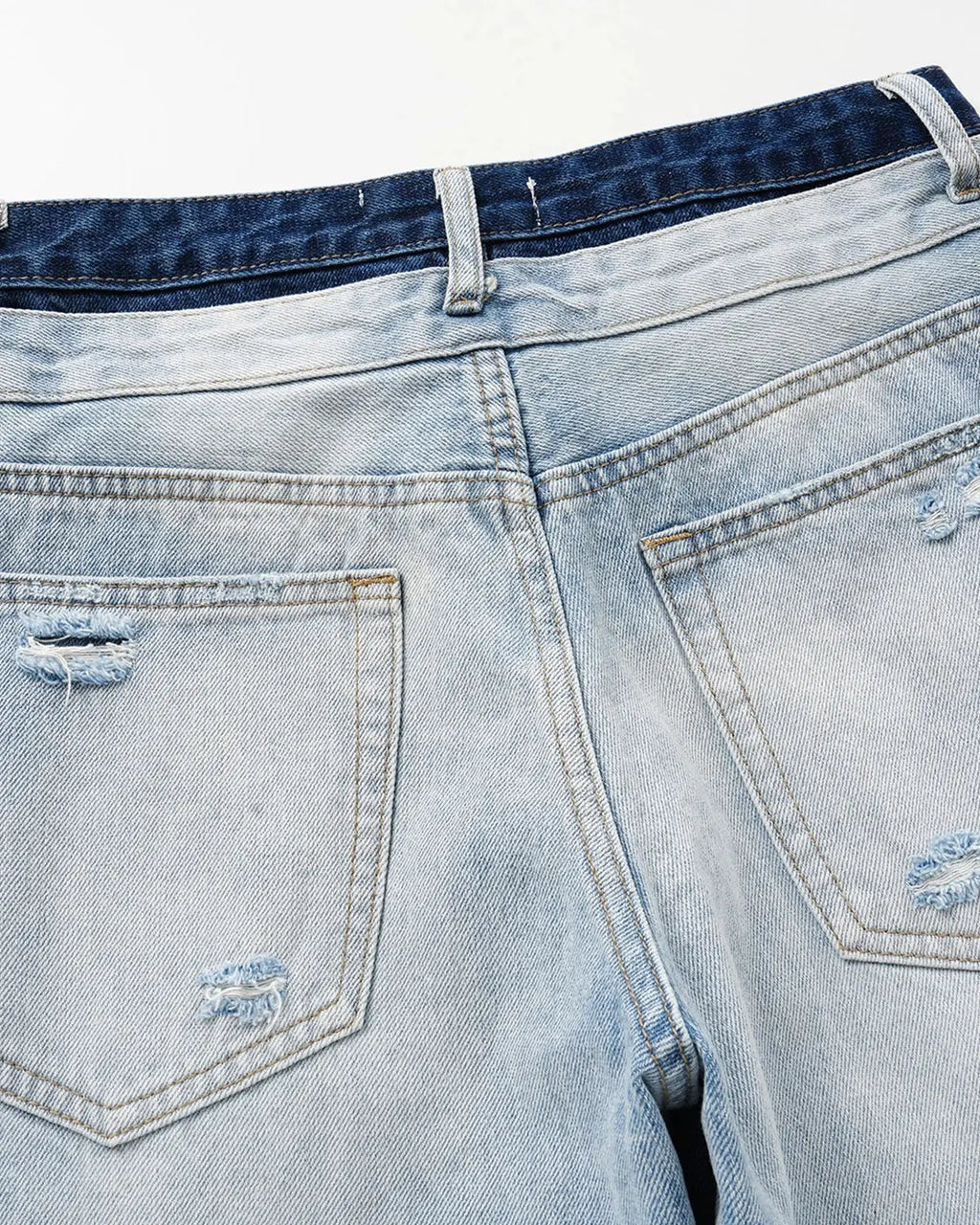 Double Waist Distressed Baggy Jeans | Inflation Streetwear