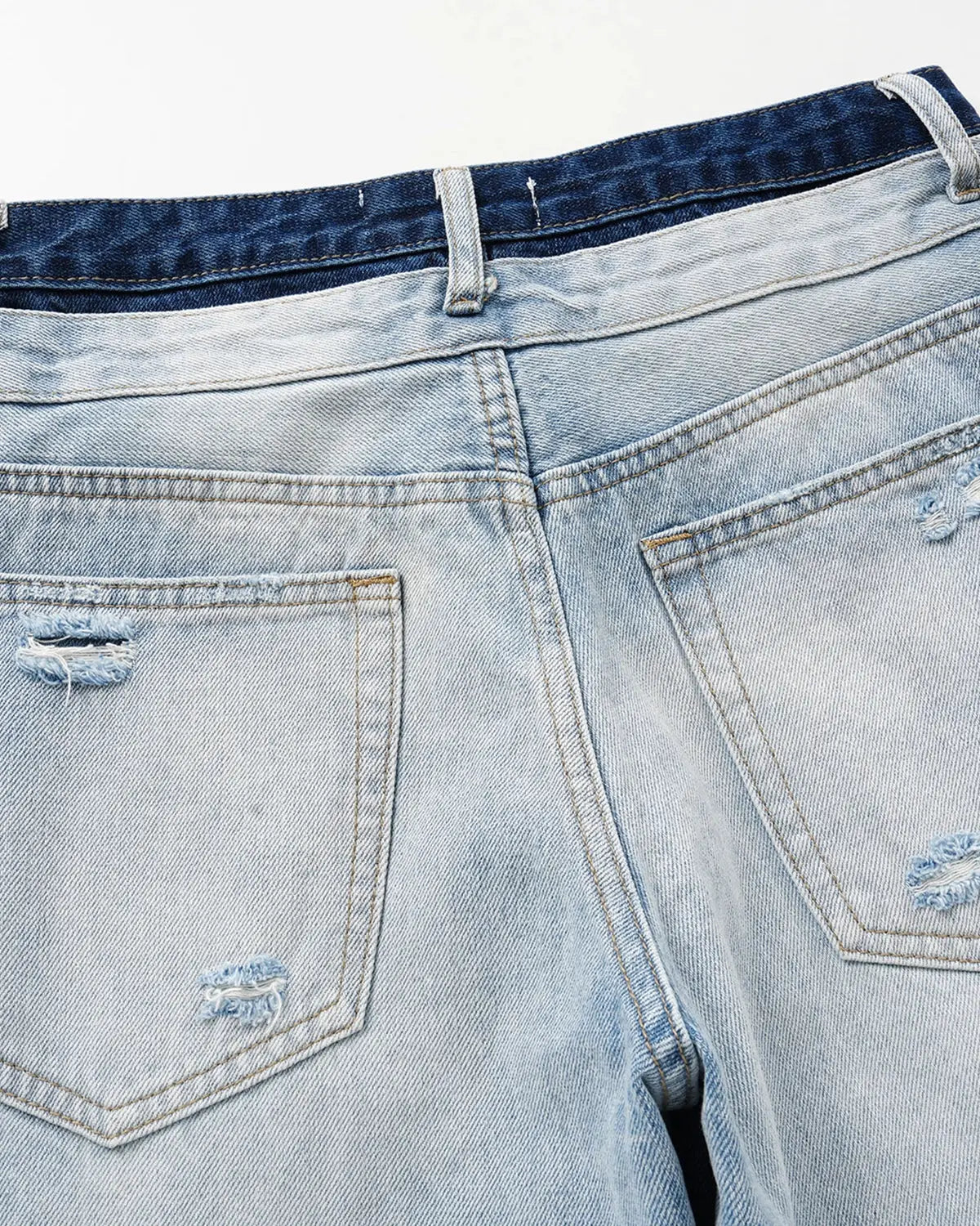 Double Waist Distressed Baggy Jeans | Inflation Streetwear