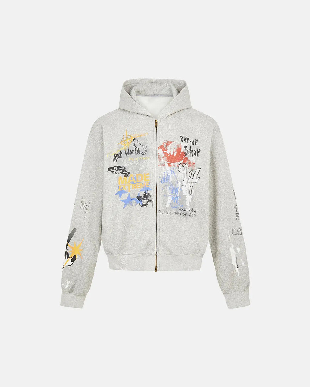 Boxy Graffiti Zip Up Hoodie | Inflation Streetwear