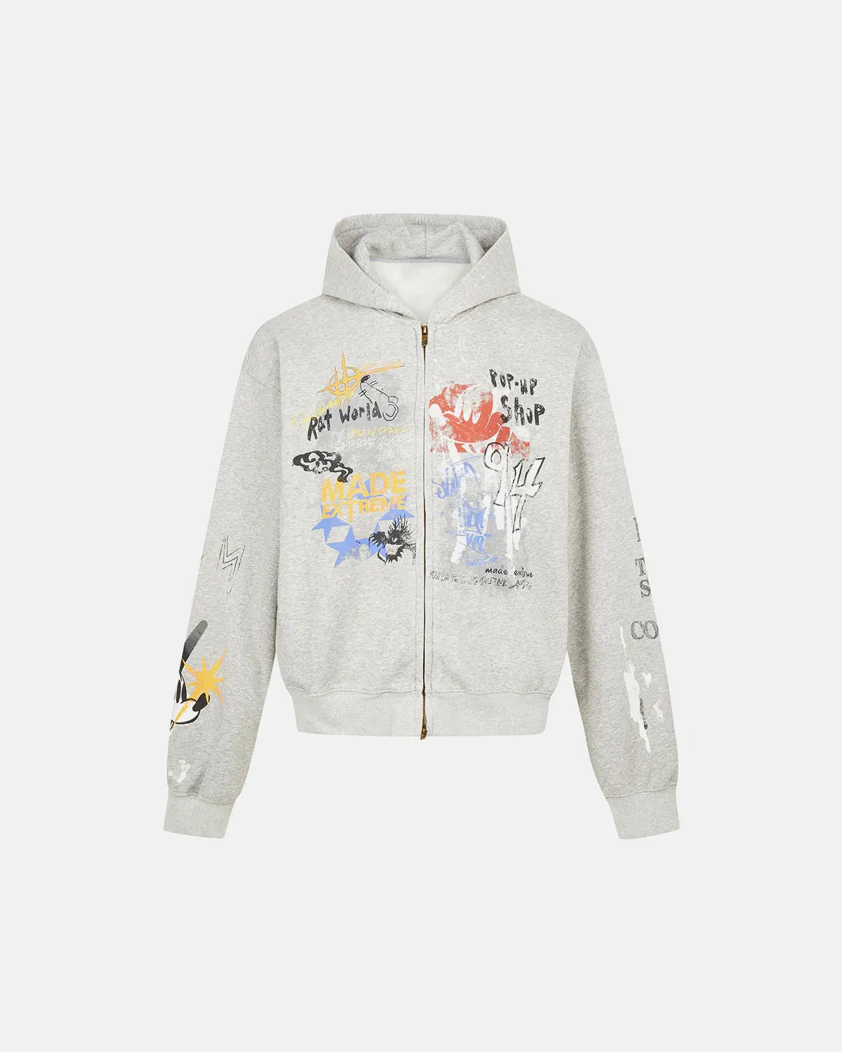 Boxy Graffiti Zip Up Hoodie | Inflation Streetwear