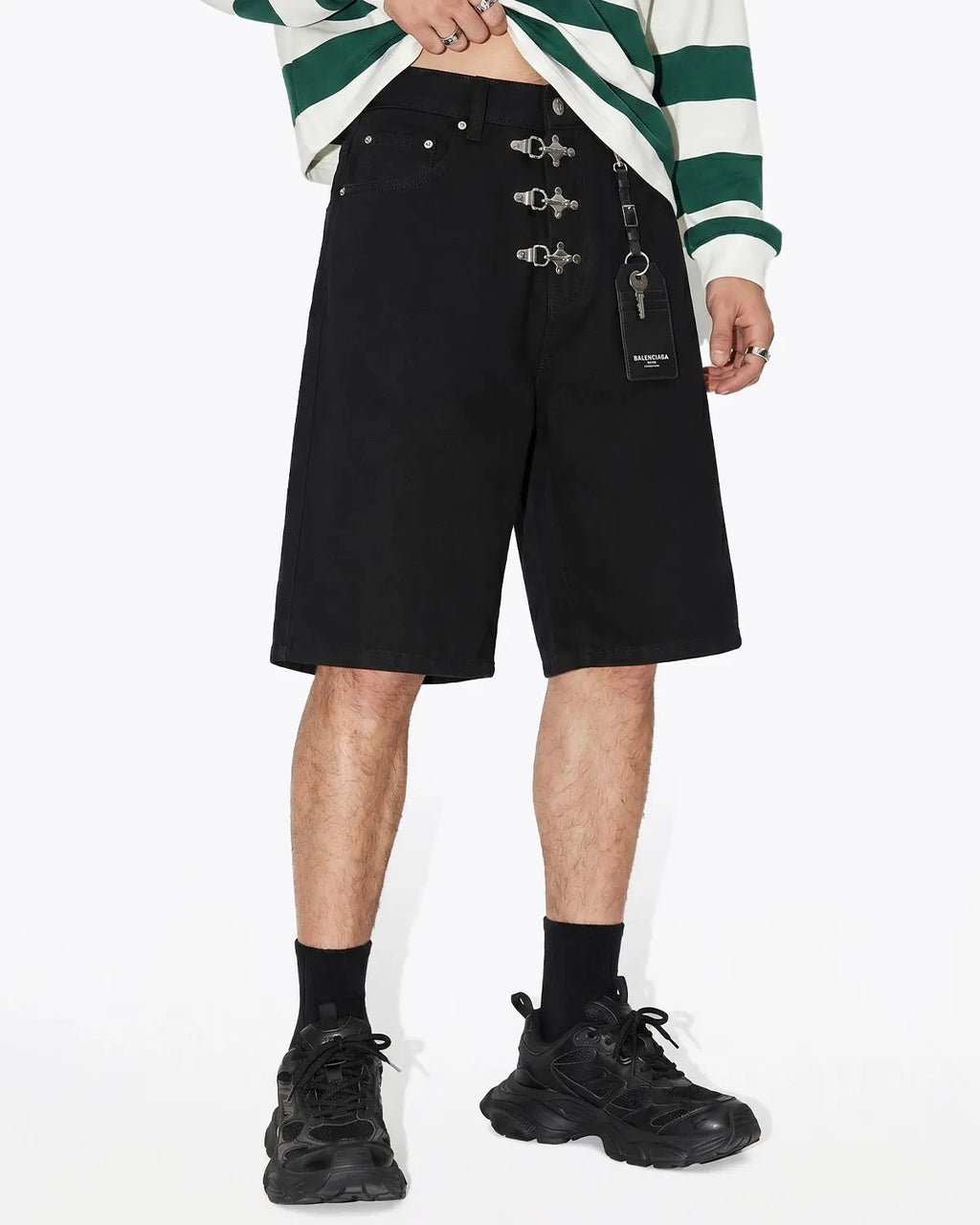 Metal Clasp Baggy Jorts | Inflation Streetwear