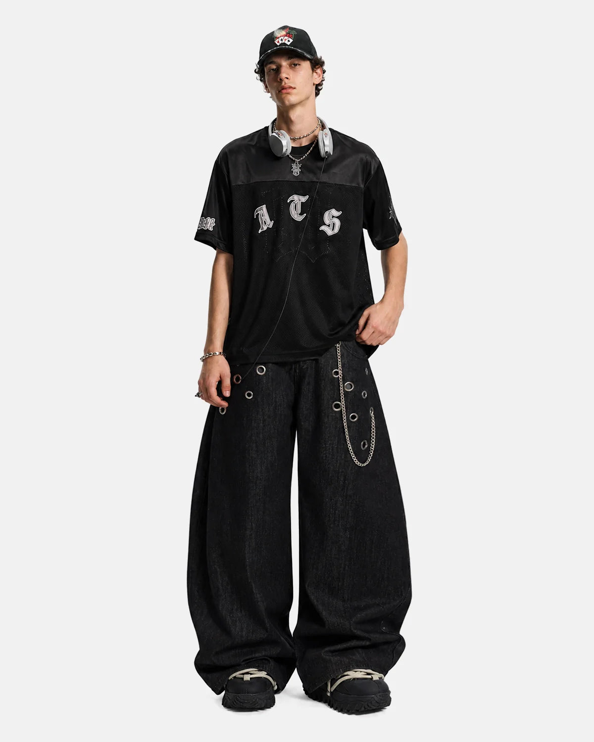Gothic Embroidered Mesh Jersey | Inflation Streetwear