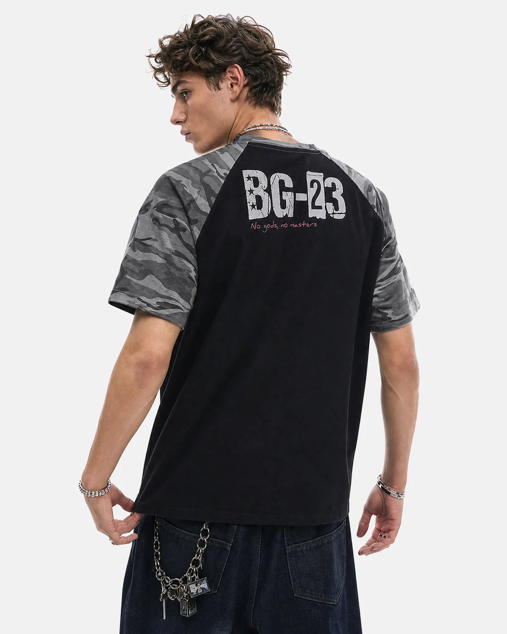 Camo Sleeve Graphic Boxy T-Shirt | Inflation Streetwear
