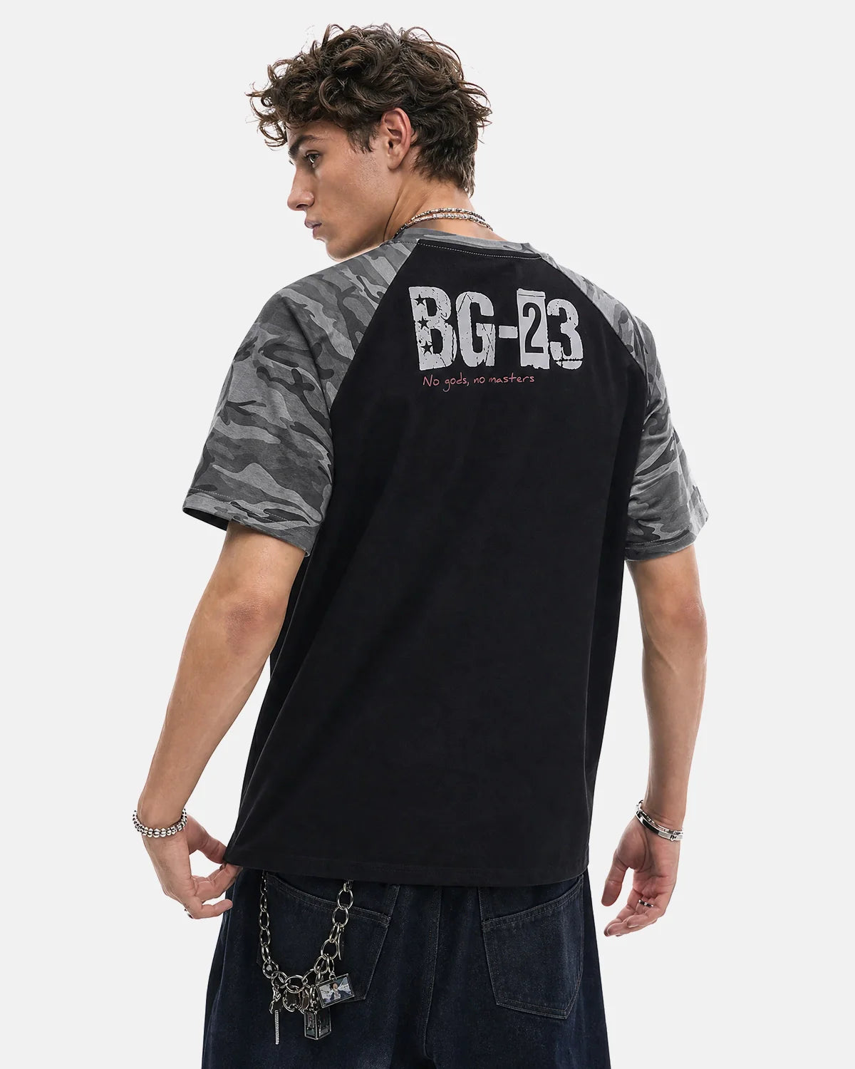 Camo Sleeve Graphic Boxy T-Shirt | Inflation Streetwear