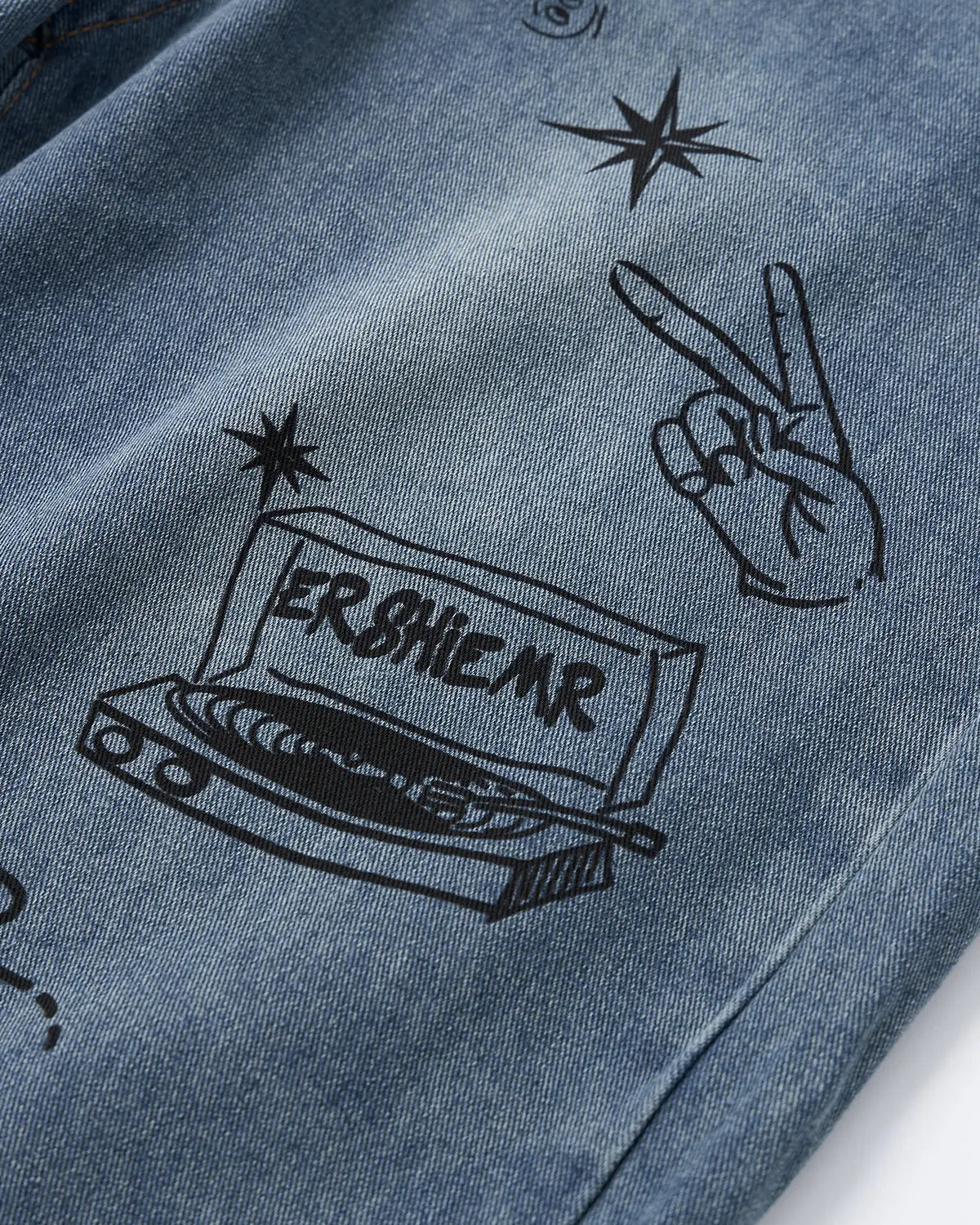 Washed Graffiti Longline Jorts | Inflation Streetwear
