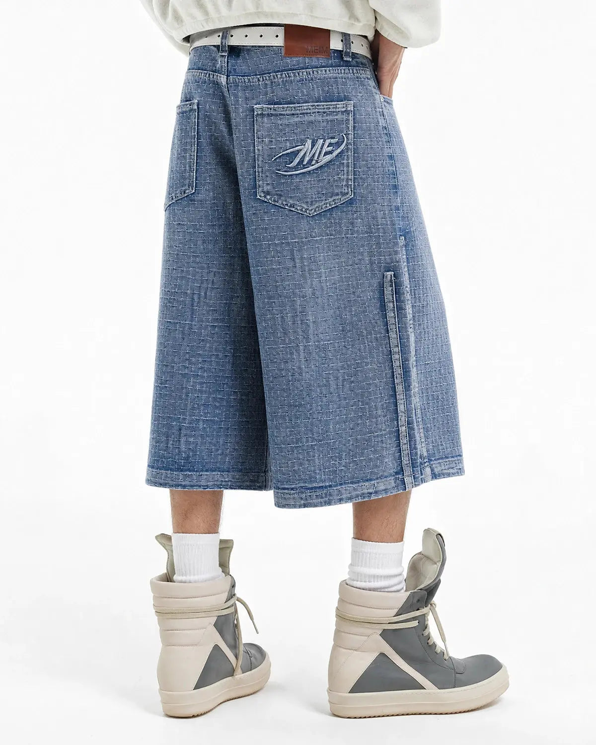 Grid Texture Baggy Jorts | Inflation Streetwear