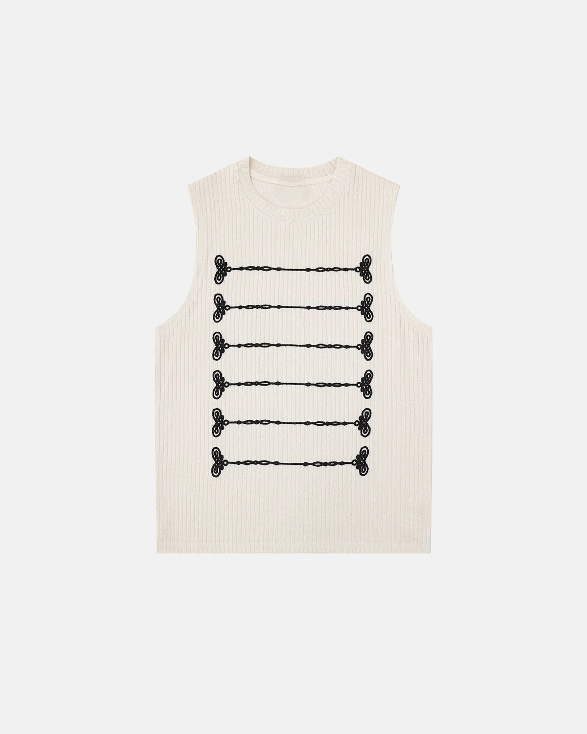 Embroidered Knit Tank Top | Inflation Streetwear