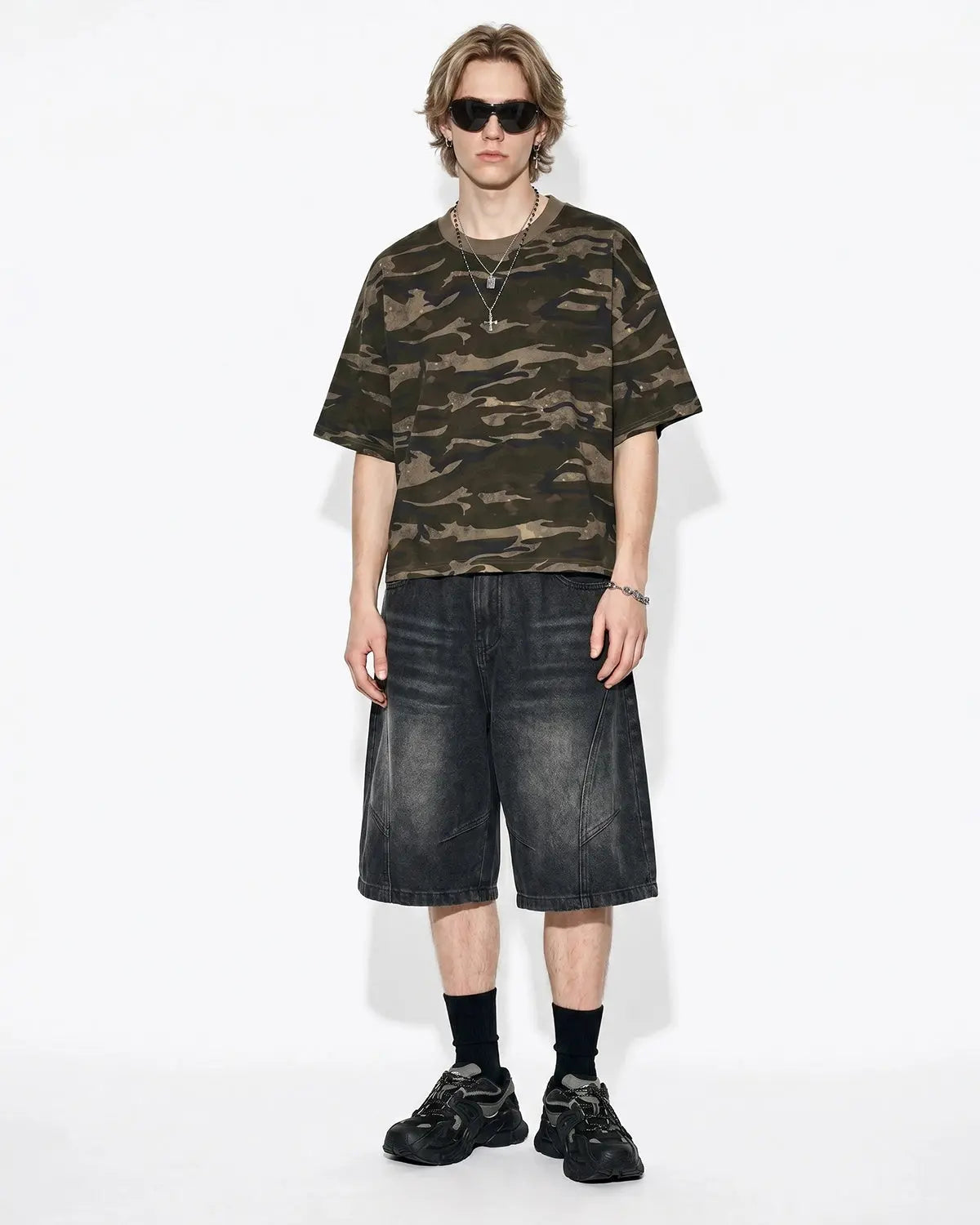 Structured Washed Denim Shorts | Inflation Streetwear