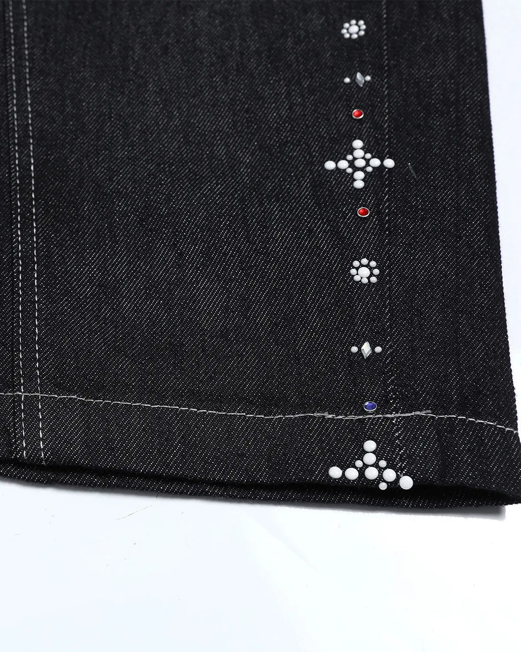 Studded Rhinestone Baggy Denim Jeans | Inflation Streetwear