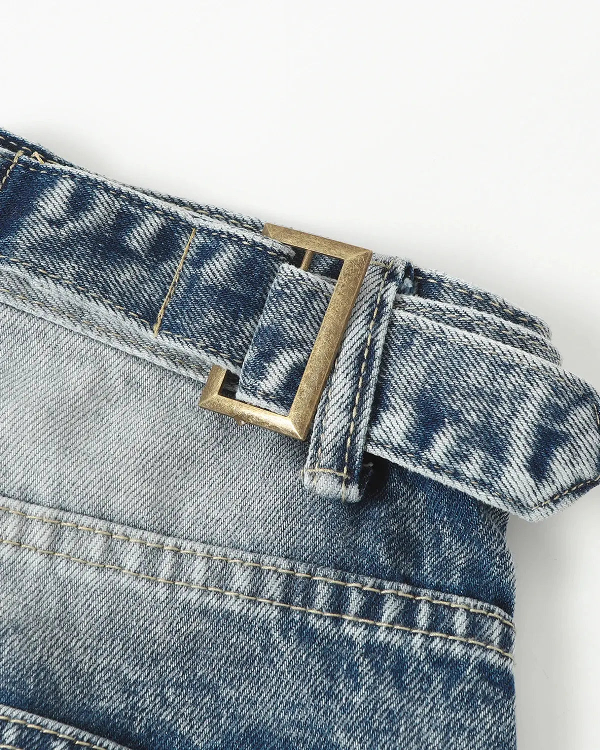 Cinch Back Deconstructed Distressed Barrel Jeans | Inflation Streetwear