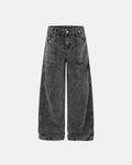 Deconstructed Distressed Barrel Jeans | Inflation Streetwear