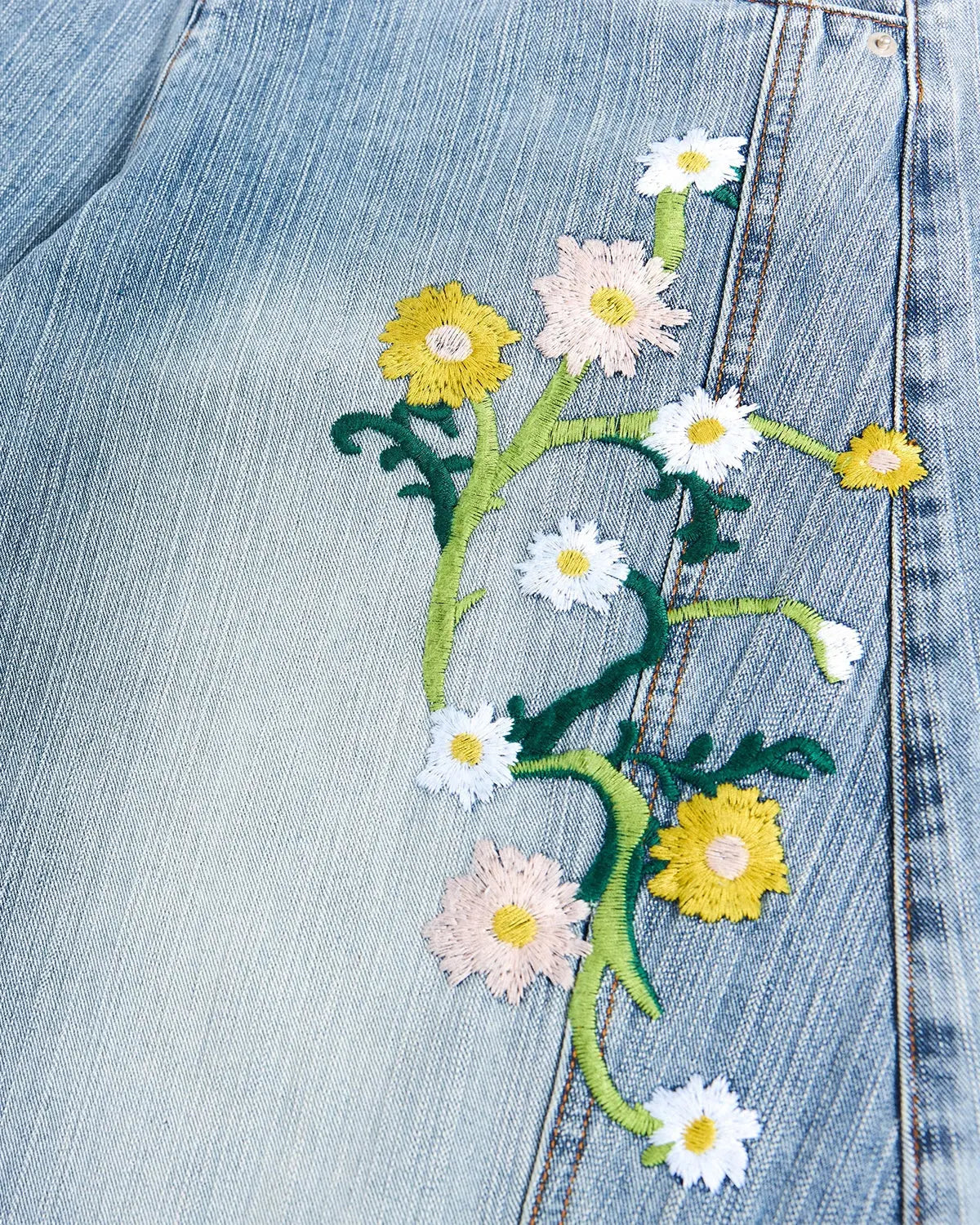 Embroidery Bamboo Weave Baggy Jeans | Inflation Streetwear