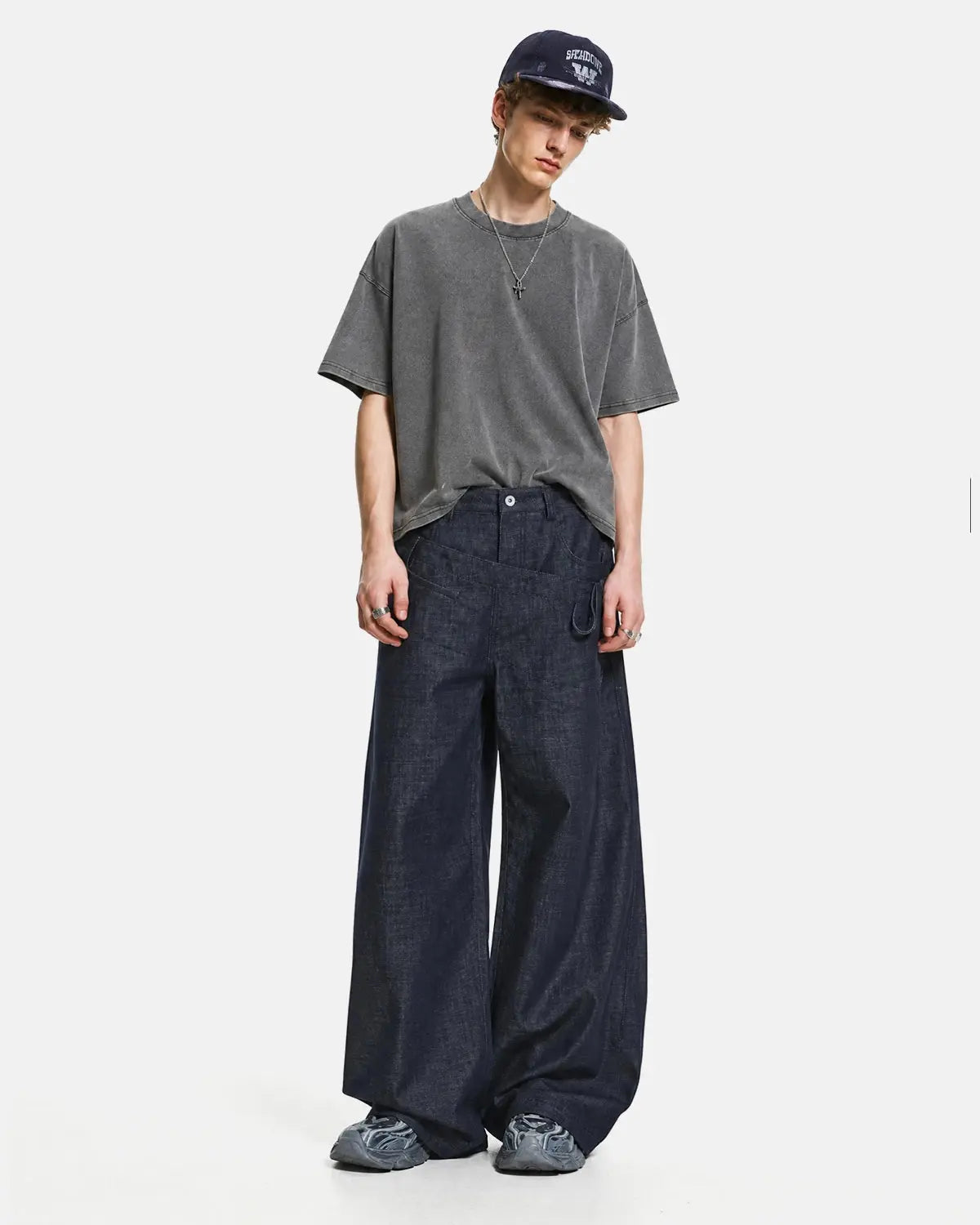 Asymmetric Wrap Waist Baggy Jeans | Inflation Streetwear