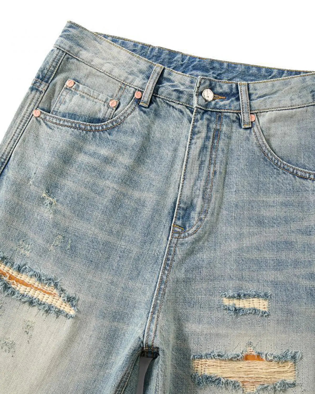 Distressed Ripped Straight-Leg Jeans | Inflation Streetwear