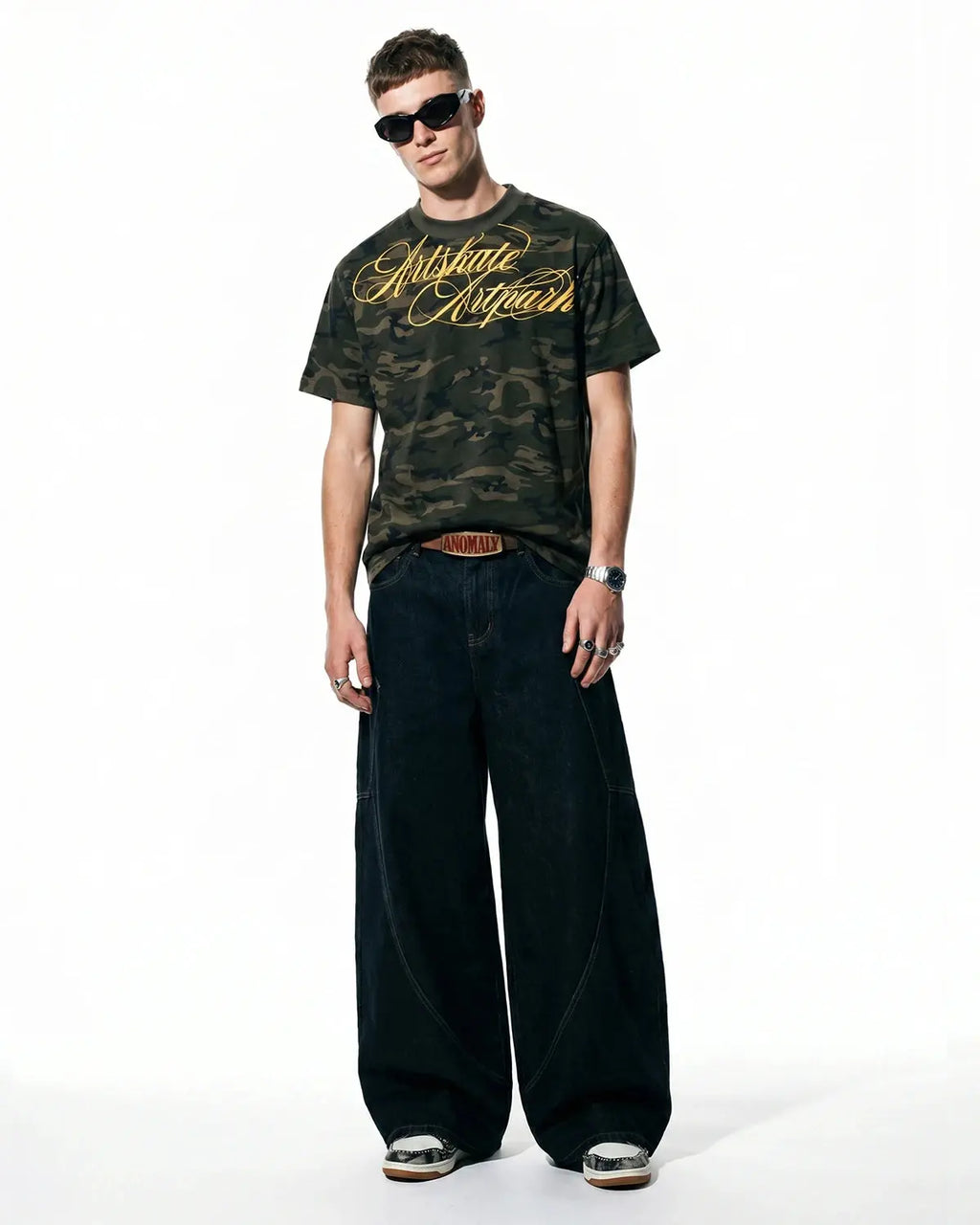 Camo Script Boxy T-Shirt | Inflation Streetwear