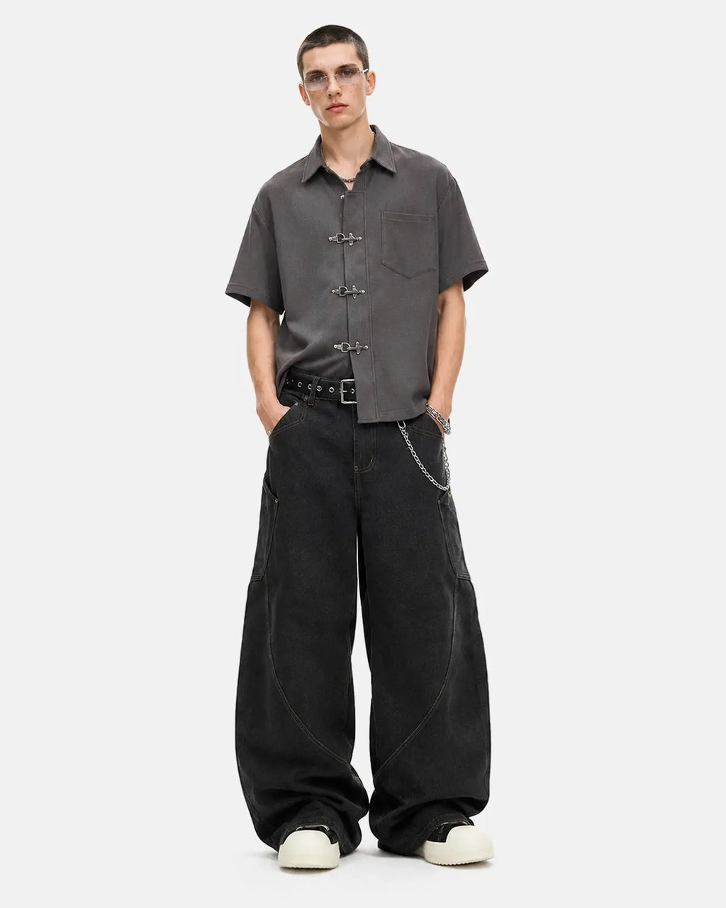 Metal Clasp Waffle Shirt | Inflation Streetwear