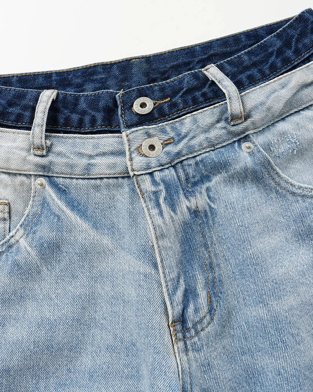 Double Waist Distressed Baggy Jeans | Inflation Streetwear