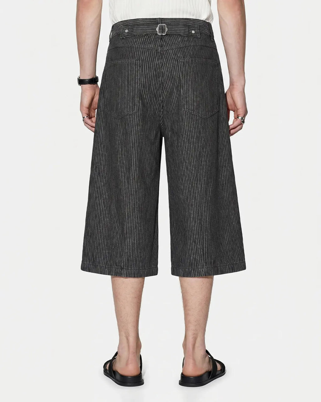 Striped Button Fly Baggy Jorts | Inflation Streetwear