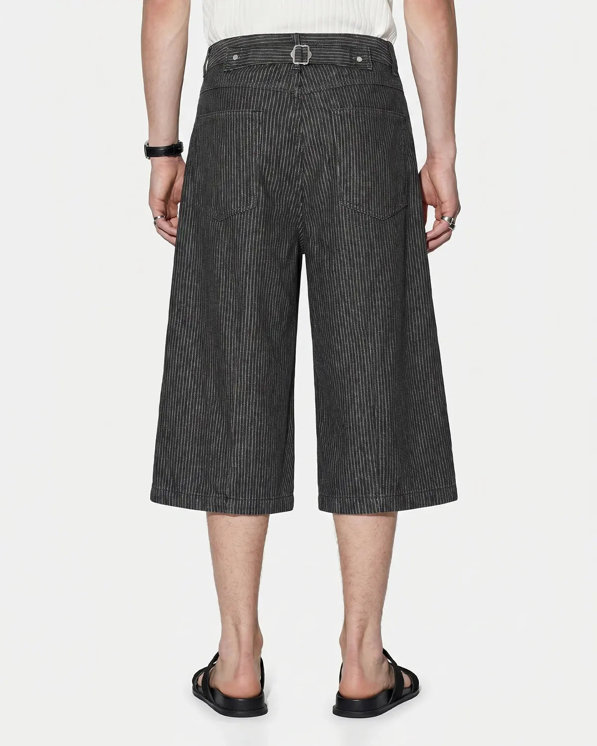 Striped Button Fly Baggy Jorts | Inflation Streetwear