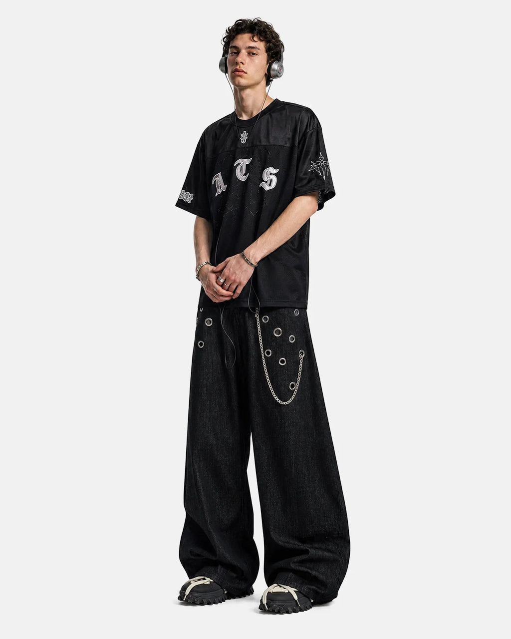 Gothic Embroidered Mesh Jersey | Inflation Streetwear