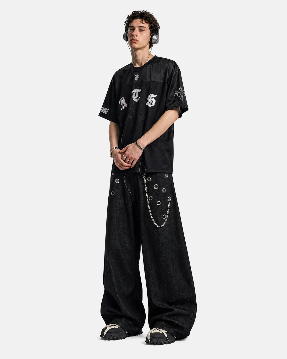 Gothic Embroidered Mesh Jersey | Inflation Streetwear