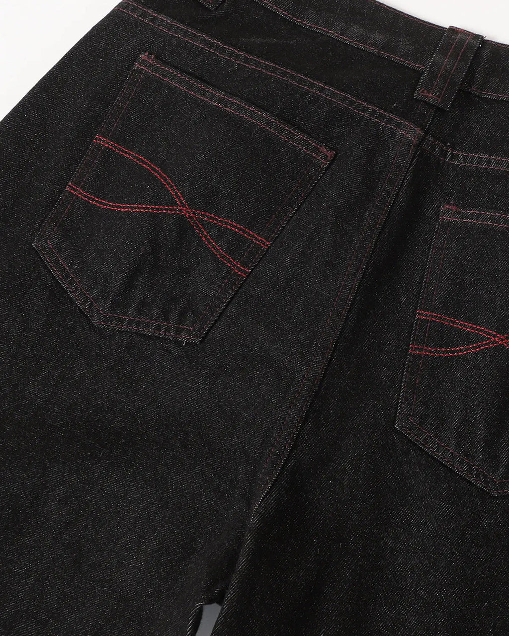 Stitching Deconstructed Raw Bootcut Jeans | Inflation Streetwear