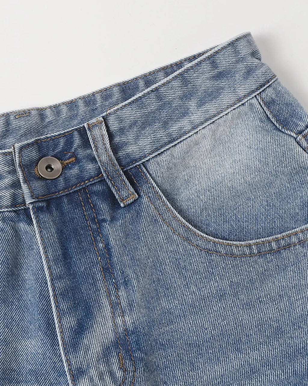 Ripped Mid-Length Washed Denim Shorts | Inflation Streetwear