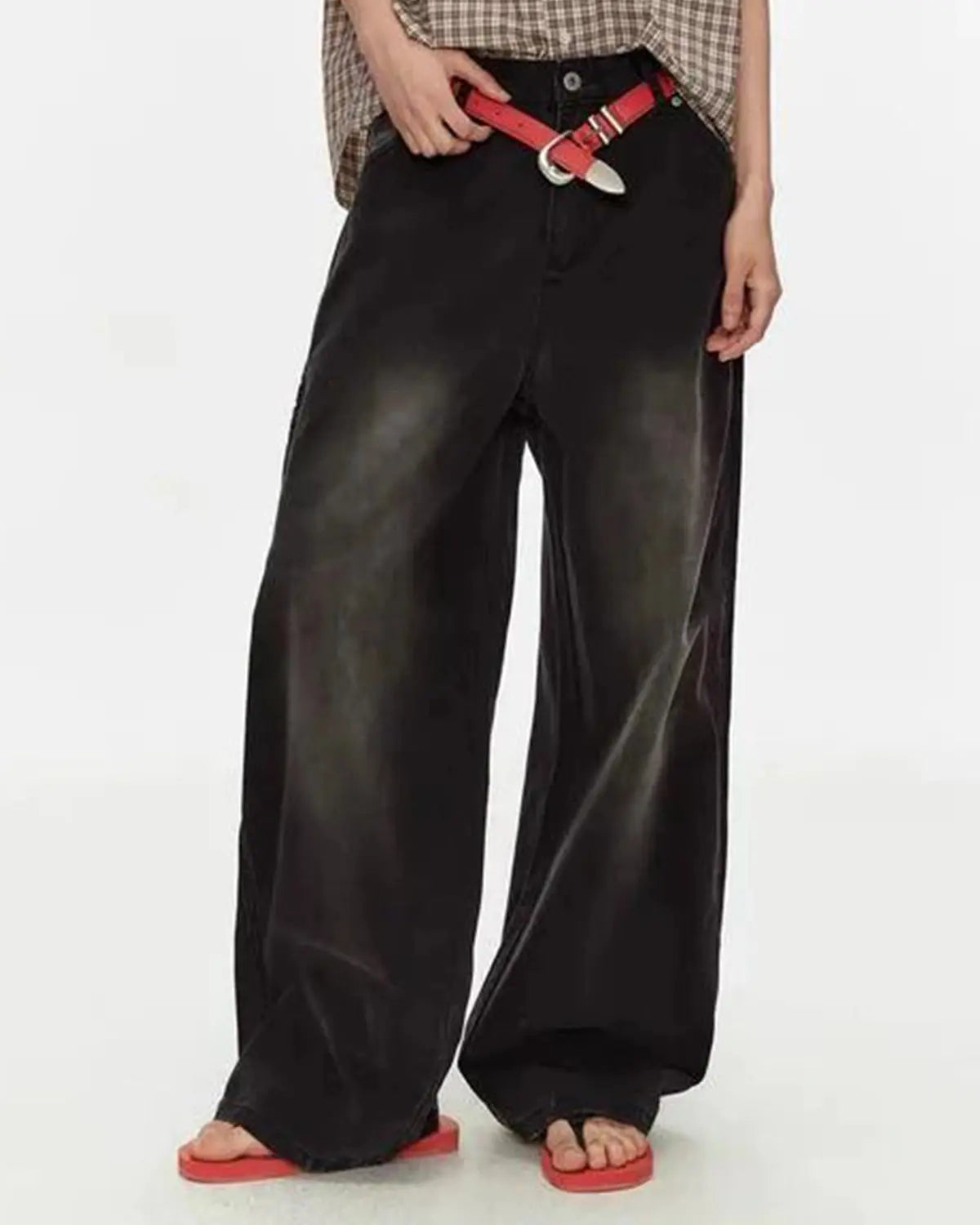 Retro Washed Wide-Leg Jeans | Inflation Streetwear