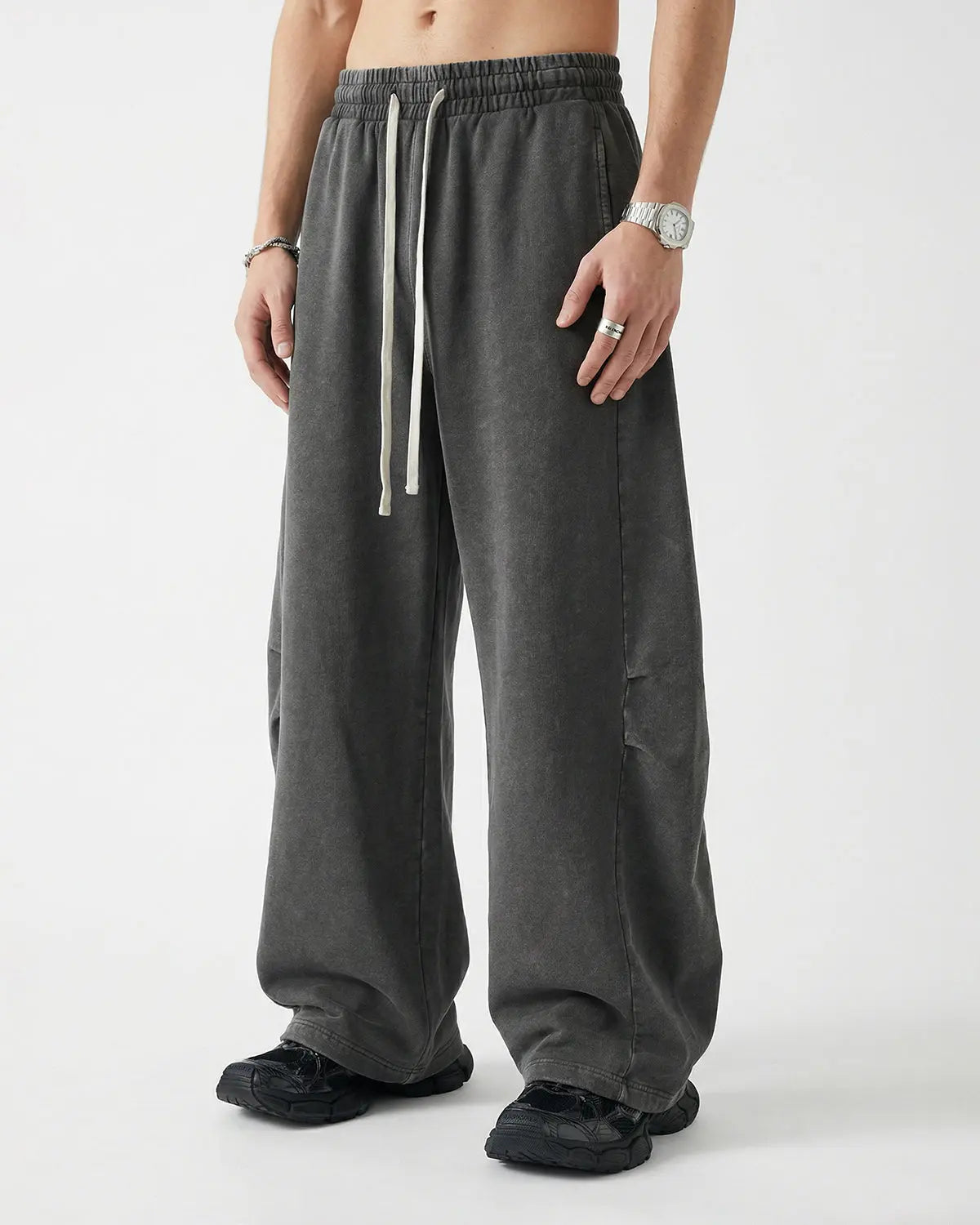 Distressed Acid Washed Barrel Sweatpant | Inflation Streetwear