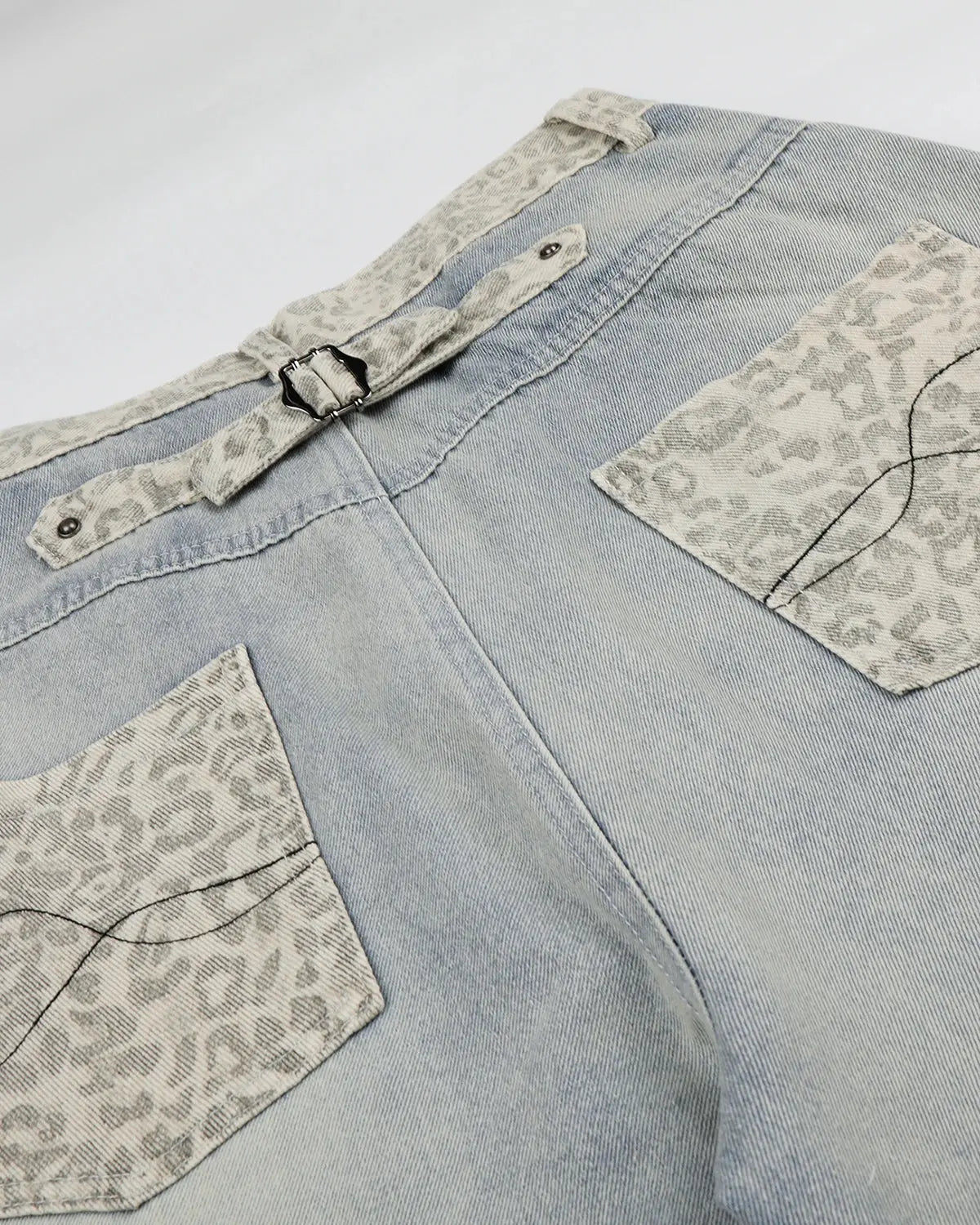 Leopard Patch Barrel Jeans | Inflation Streetwear