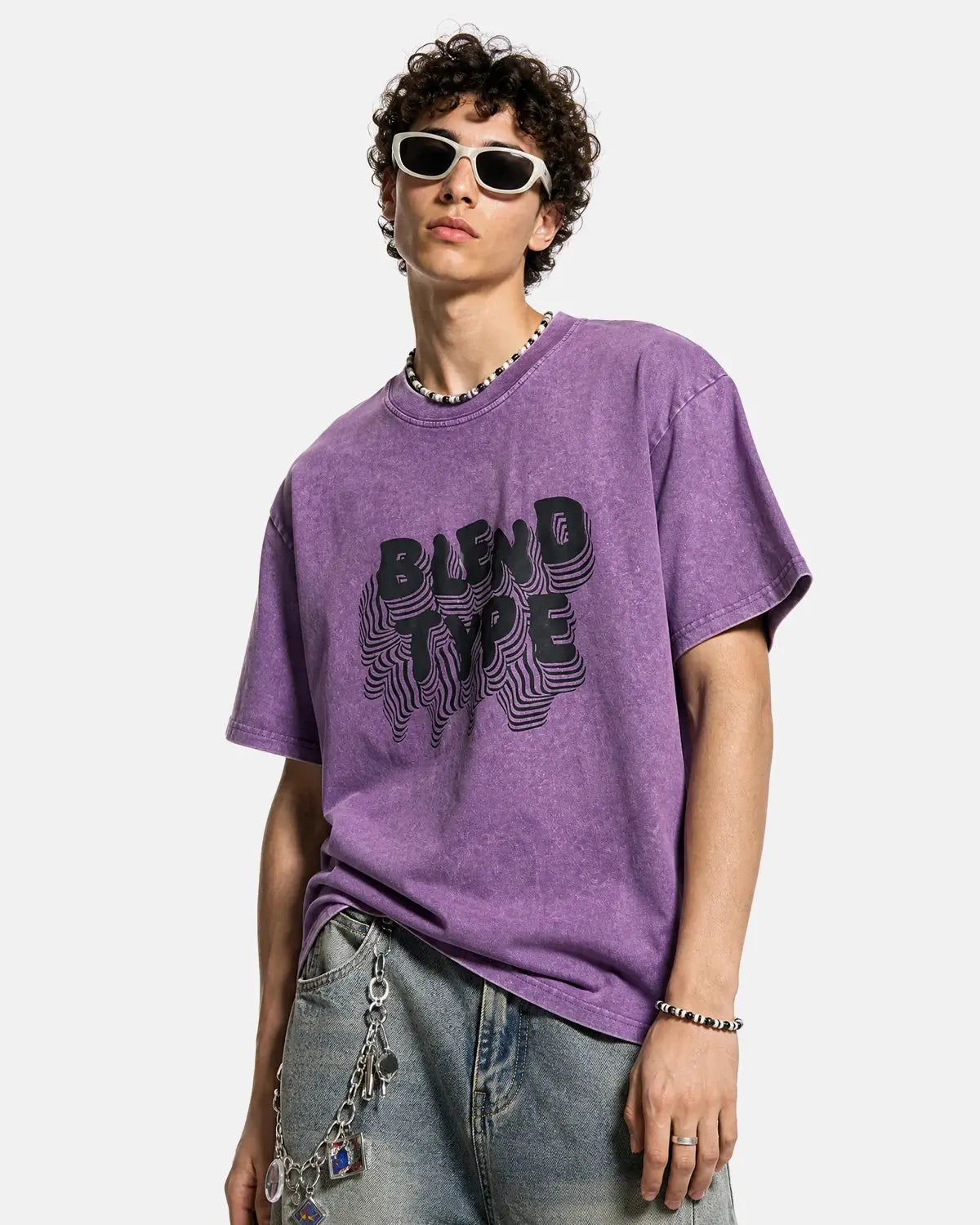Purple Washed Oversized Graphic T-Shirt | Inflation Streetwear