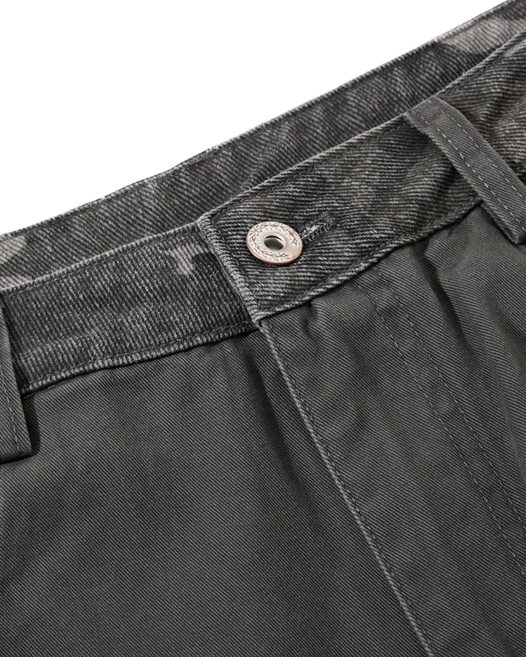 Camo Patchwork Barrel Pants | Inflation Streetwear