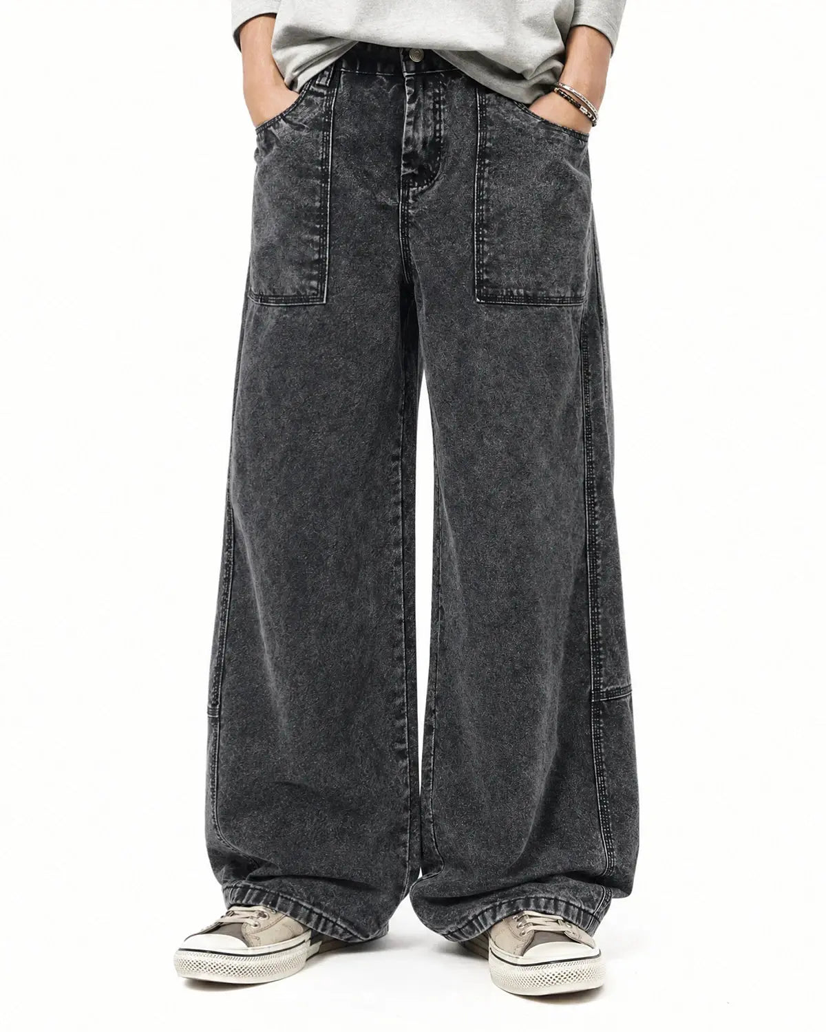 Deconstructed Distressed Barrel Jeans | Inflation Streetwear