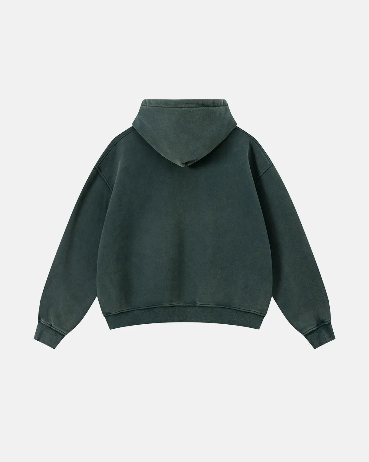 Vintage Washed Fleece Boxy Zip Hoodie | Inflation Streetwear