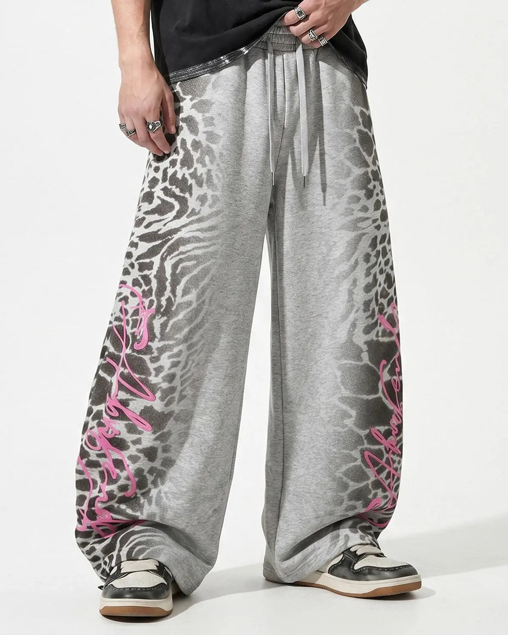 Leopard Graphic Barrel Sweatpants | Inflation Streetwear