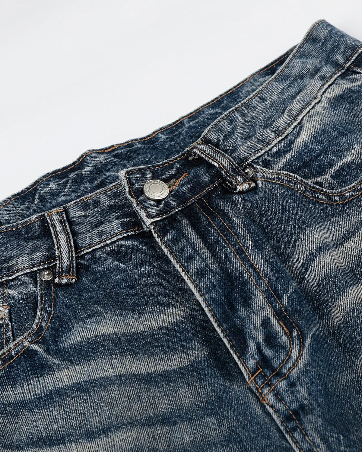 Whisker Wash Distressed Baggy Jeans | Inflation Streetwear