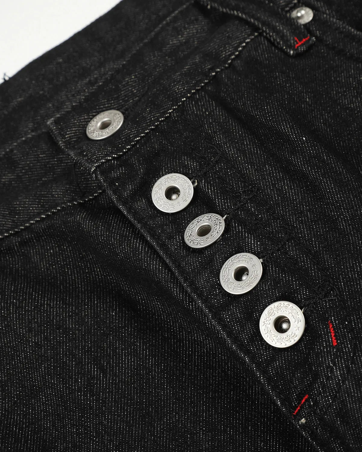 Side Eyelet Buttons Barrel Jeans | Inflation Streetwear