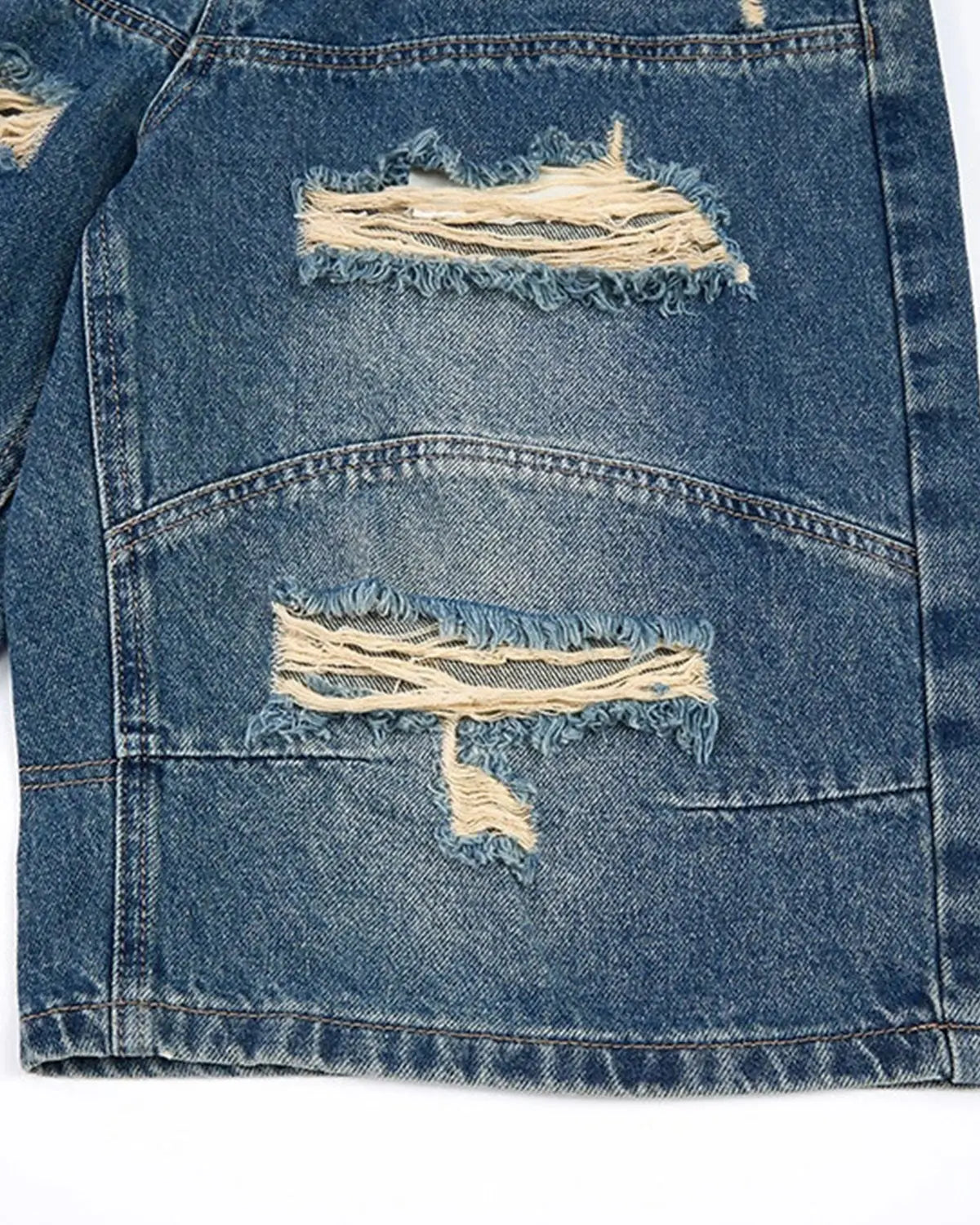 Heavy Washed Distressed Baggy Jorts | Inflation Streetwear