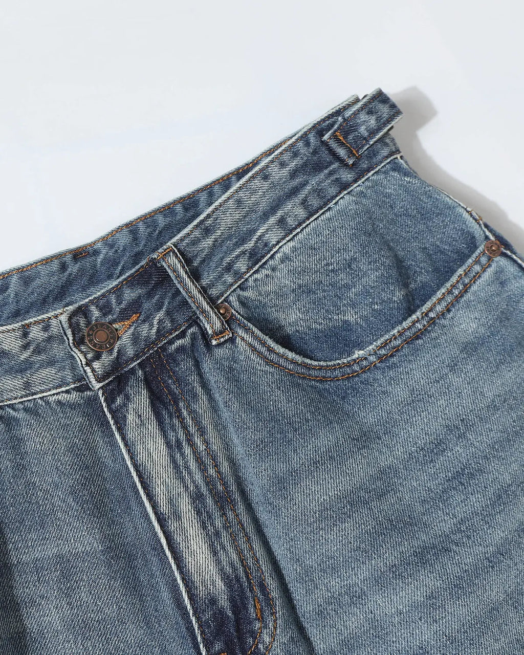 Distressed Baggy Jorts with Adjustable Waist Tabs | Inflation Streetwear