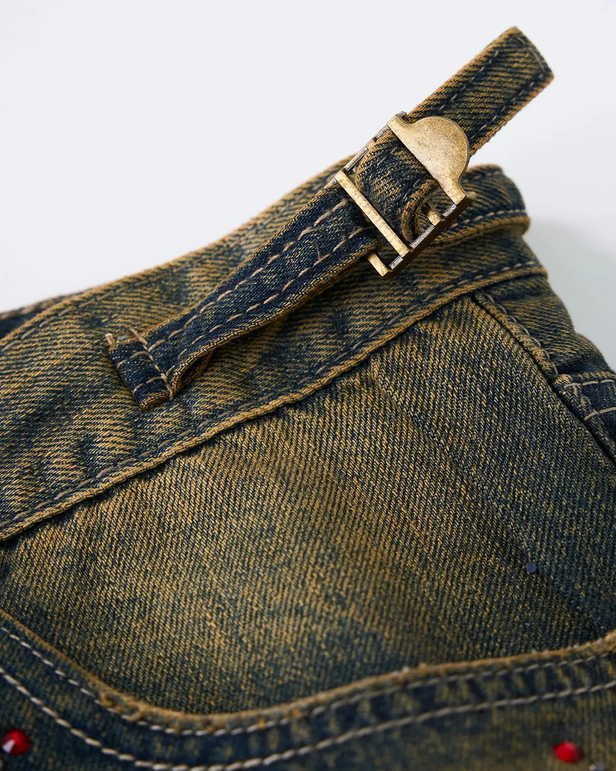 Dirty Wash Rhinestone Baggy Jeans | Inflation Streetwear