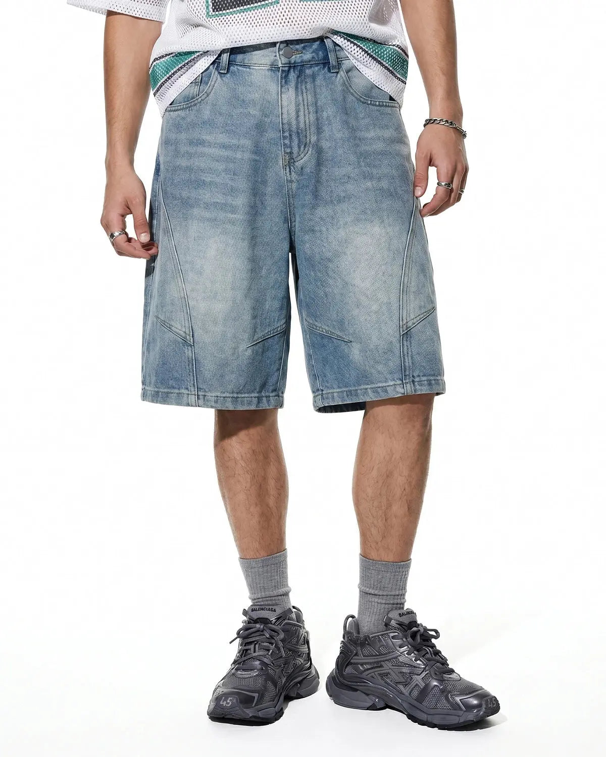Structured Washed Denim Shorts | Inflation Streetwear
