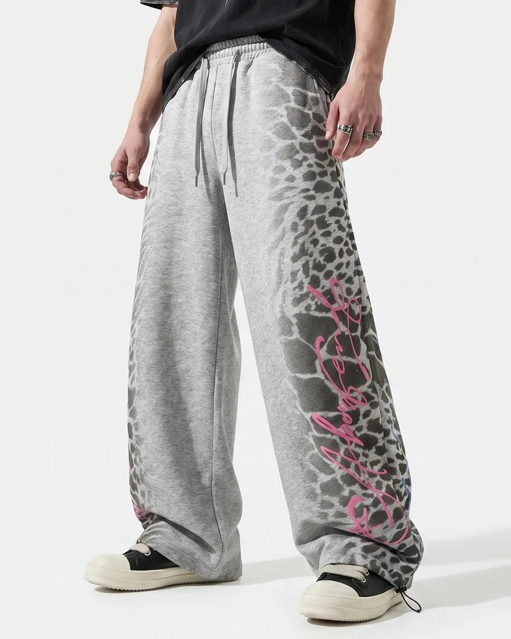 Leopard Graphic Barrel Sweatpants | Inflation Streetwear
