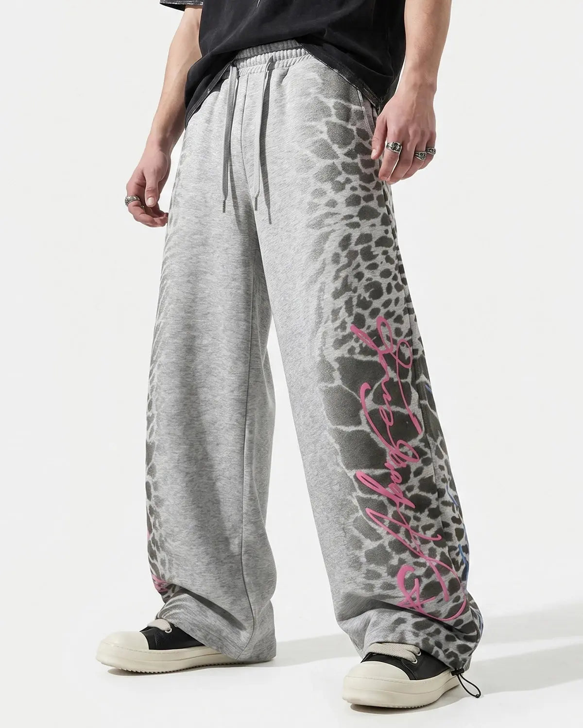 Leopard Graphic Barrel Sweatpants | Inflation Streetwear