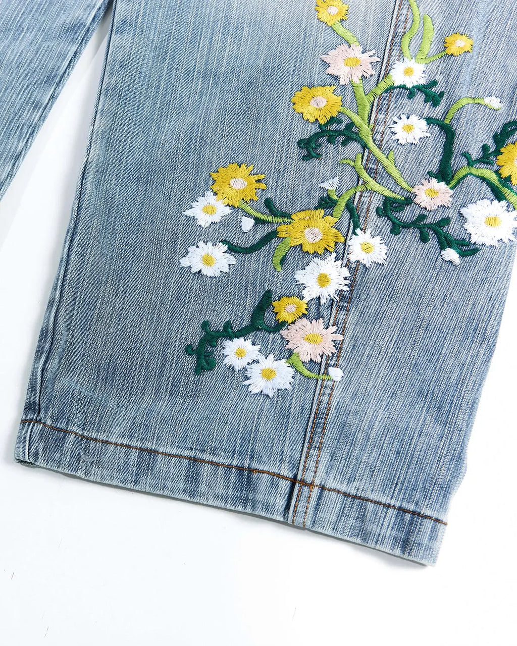 Embroidery Bamboo Weave Baggy Jeans | Inflation Streetwear